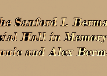 Temporary Berman Brass Plaque  prototype is located at the entrance to the Social Hall
