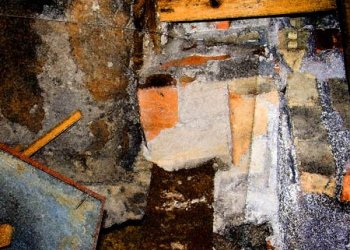 Hidden space behind a wall